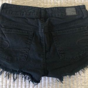 Black American Eagle Ripped High Rise Shorts